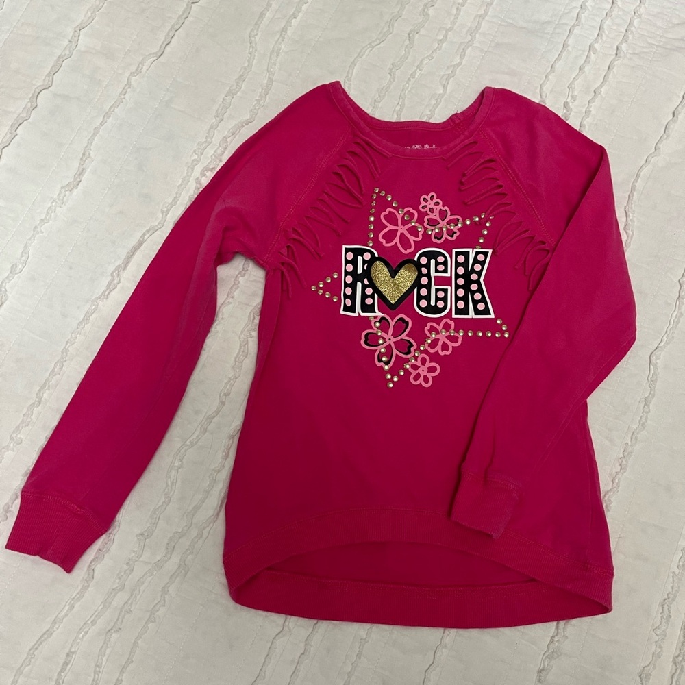 Flapdoodles Pink Rock Graphic Sweatshirt